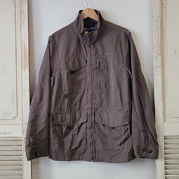 Eddie Bauer Travex Mens Nylon Brown Jacket Size Medium - Picture 1 of 10